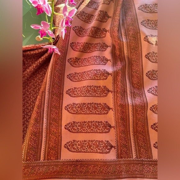 Sophisticated FabIndia style Sari 100% Silk Saree Forest 🌳 green black thread wk - Picture 10 of 14